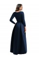 Bleu marine foncé Princesse Col V Spandex Longue Asymétrique Formelles Robes demoiselle d'honneur / Robes de soirée / Robes de bal en Gros