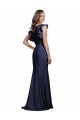 Bleu marine foncé Sirène Bateau Crêpe Stretch Longue Robes demoiselle d'honneur / Robes de bal en Gros