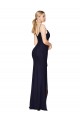 Bleu marine foncé Sirène Bretelles spaghetti Mousseline Longue Formelles Robes demoiselle d'honneur / Robes de soirée / Robes de bal en Gros
