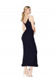 Bleu marine foncé Sirène Col V Mousseline Courte Robes demoiselle d'honneur / Robes de soirée / Robes de cocktail en Gros