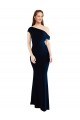 Bleu marine foncé Sirène Crêpe Stretch Longue Formelles Robes demoiselle d'honneur / Robes de soirée / Robes de bal en Gros