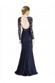 Bleu marine foncé Sirène Dentelle Longue Robes demoiselle d'honneur / Robes de bal en Gros