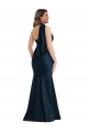 Bleu marine foncé Sirène Licou Satiné Soyeux Longue Formelles Robes demoiselle d'honneur / Robes de soirée / Robes de bal en Gros