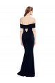 Bleu marine foncé Sirène Épaule Dénudée Crêpe Stretch Longue Formelles Robes demoiselle d'honneur / Robes de soirée / Robes de bal en Gros