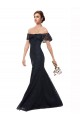Bleu marine foncé Sirène Épaule Dénudée Dentelle Longue Robes demoiselle d'honneur / Robes de bal en Gros