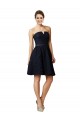 Bleu marine foncé Trapèze Col V Dentelle Courte Robes demoiselle d'honneur / Robes de cocktail en Gros