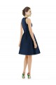 Bleu marine foncé Trapèze Licou Satiné Courte Robes demoiselle d'honneur / Robes de cocktail en Gros