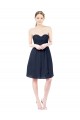 Bleu marine foncé Trapèze Mousseline Courte Robes demoiselle d'honneur / Robes de cocktail en Gros