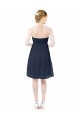 Bleu marine foncé Trapèze Mousseline Courte Robes demoiselle d'honneur / Robes de cocktail en Gros