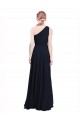 Bleu marine foncé Trapèze Mousseline Longue Robes demoiselle d'honneur en Gros