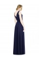 Bleu marine foncé Trapèze Mousseline Longue Robes demoiselle d'honneur en Gros