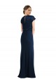 Bleu marine foncé Trompette Épaule Dénudée Crêpe Stretch Longue Formelles Robes demoiselle d'honneur / Robes de soirée / Robes de bal en Gros