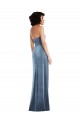 Bleu poussiéreux Fourreau Sans bretelle Velours Stretch Longue Formelles Robes demoiselle d'honneur / Robes de soirée / Robes de bal en Gros