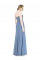 Bleu poussiéreux Sirène Sans bretelle Mousseline Longue Robes demoiselle d'honneur en Gros
