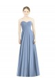 Bleu poussiéreux Trapèze Mousseline Longue Robes demoiselle d'honneur en Gros