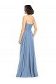 Bleu poussiéreux Trapèze Mousseline Longue Robes demoiselle d'honneur en Gros