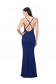 Bleu roi Fourreau Col V Crêpe Stretch Longue Formelles Robes demoiselle d'honneur / Robes de soirée / Robes de bal en Gros