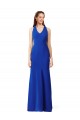 Bleu roi Sirène Col V Crêpe Stretch Longue Formelles Robes demoiselle d'honneur / Robes de soirée / Robes de bal en Gros