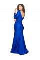 Bleu roi Sirène Col V Satiné Soyeux Longue Formelles Robes demoiselle d'honneur / Robes de soirée / Robes de bal en Gros