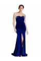 Bleu roi Sirène Sans bretelle Balayage train Velours Stretch Longue Formelles Robes demoiselle d'honneur / Robes de soirée / Robes de bal en Gros