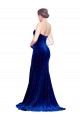 Bleu roi Sirène Sans bretelle Balayage train Velours Stretch Longue Formelles Robes demoiselle d'honneur / Robes de soirée / Robes de bal en Gros