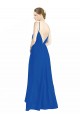 Bleu roi Trapèze Bretelles spaghetti Col V Mousseline Longue Robes demoiselle d'honneur en Gros