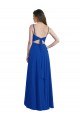 Bleu roi Trapèze Bretelles spaghetti Mousseline Longue Asymétrique Robes demoiselle d'honneur en Gros