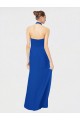 Bleu roi Trapèze Licou Mousseline Longue Robes demoiselle d'honneur en Gros