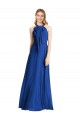 Bleu roi Trapèze Licou Mousseline Longue Robes demoiselle d'honneur en Gros