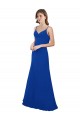 Bleu roi Trapèze Mousseline Longue Robes demoiselle d'honneur en Gros