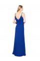 Bleu roi Trapèze Mousseline Longue Robes demoiselle d'honneur en Gros