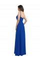 Bleu roi Trapèze Mousseline Longue Robes demoiselle d'honneur en Gros