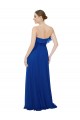 Bleu roi Trapèze Sans bretelle Mousseline Longue Robes demoiselle d'honneur en Gros