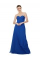 Bleu roi Trapèze Sans bretelle Mousseline Longue Robes demoiselle d'honneur en Gros