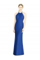 Bleu roi Trompette Licou Col Haut Mousseline Longue Robes demoiselle d'honneur en Gros