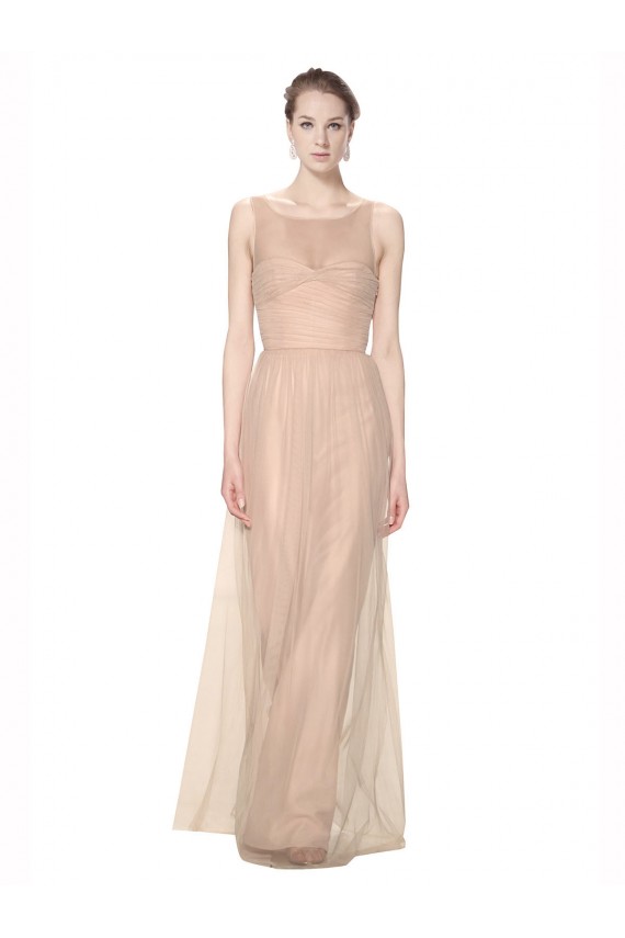Blush 95 Fourreau Illusion Tulle Longue Robes demoiselle d'honneur en Gros