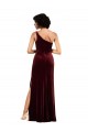 Bordeaux Colonne Velours Stretch Longue Formelles Robes demoiselle d'honneur / Robes de soirée / Robes de bal en Gros