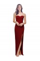 Bordeaux Fourreau Crêpe Stretch Longue Formelles Robes demoiselle d'honneur / Robes de soirée / Robes de bal en Gros