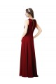 Bordeaux Fourreau Licou Mousseline Longue Robes demoiselle d'honneur en Gros