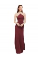 Bordeaux Fourreau Licou Mousseline Longue Robes demoiselle d'honneur en Gros