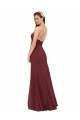 Bordeaux Fourreau Licou Mousseline Longue Robes demoiselle d'honneur en Gros
