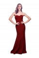Bordeaux Fourreau Sans bretelle Crêpe Stretch Longue Formelles Robes demoiselle d'honneur / Robes de soirée / Robes de bal en Gros