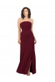 Bordeaux Fourreau Sans bretelle Mousseline Longue Robes demoiselle d'honneur en Gros
