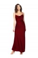 Bordeaux Fourreau Satiné Soyeux Longue Formelles Robes demoiselle d'honneur / Robes de soirée / Robes de bal en Gros