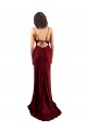 Bordeaux Fourreau Satiné Soyeux Longue Formelles Robes demoiselle d'honneur / Robes de soirée / Robes de bal en Gros