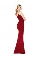 Bordeaux Sirène Col Haut Bretelles spaghetti Crêpe Stretch Longue Formelles Robes demoiselle d'honneur / Robes de soirée / Robes de bal en Gros