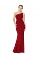 Bordeaux Sirène Col Haut Crêpe Stretch Longue Formelles Robes demoiselle d'honneur / Robes de soirée / Robes de bal en Gros