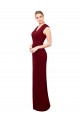 Bordeaux Sirène Col V Mousseline Longue Robes demoiselle d'honneur / Robes de bal en Gros
