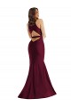 Bordeaux Sirène Col V Satiné Soyeux Longue Formelles Robes demoiselle d'honneur / Robes de soirée / Robes de bal en Gros