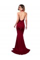 Bordeaux Sirène Licou Col V Spandex Longue Formelles Robes demoiselle d'honneur / Robes de soirée / Robes de bal en Gros